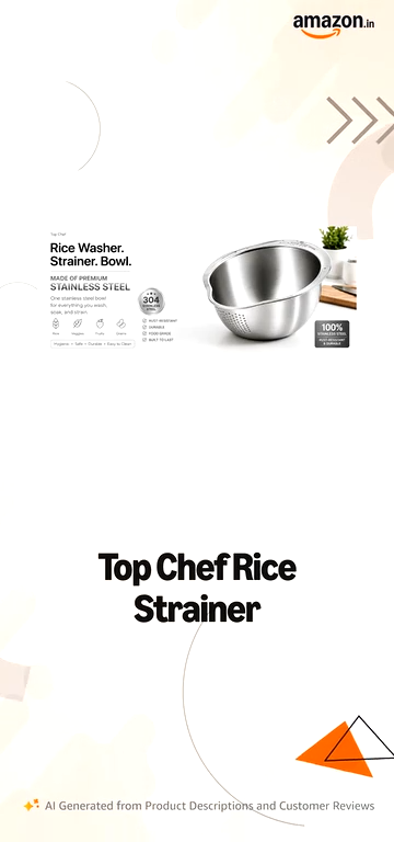 Stainless Steel Rice Washer, Vegetable & Fruit Strainer Bowl Copy title